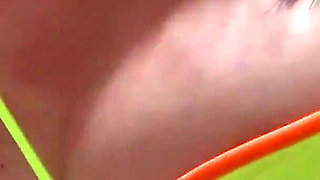 Japanese Girls Exclusively Apartment, a Room with Big Tits Girl Doing Sexy Exercises in Micro Thong Bikini Wedgie Ass and Pussy