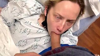 Blonde Nurse Blows Boyfriend in Hospital Pre-Op Room - Almost Caught by Surgeon! Ft. SmartyKat314