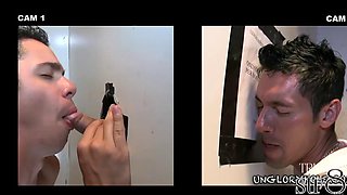 Handsome horny str8 visits gay gloryhole