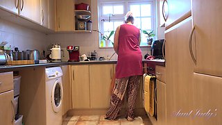 Your Step-Mom Maggie Gives You JOI in the Kitchen