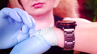 2 Layers of Fetish Nurse Medical Gloves. Arya Grander. Asmr No Nude Video.