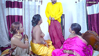 Desi Horny Indian Three Bhabhi Wants to Get Fucked by Their Dewar Like a Bhabhi's Groupsex Party ( Hindi Audio )
