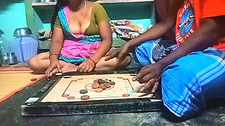 Village Bigg boobs aunty Bigg boobs aunty Carrom board is playing with man