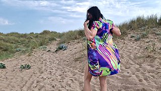 Naked and Gaping Pussy at The Beach