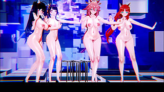 [mmd] Rollin' Four-person Erotic Costumes; Sailor Uniforms; Stockings