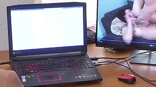 German stepmom caught step-son watch porn and finish him with handjob