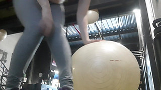 Horny Girl Squirt Naked at the Gym