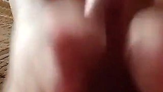 Footjob with Cumshot in the Mouth of My Lover