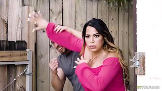 Busty Stepmom & Teacher Double Team College Stud - Julianna Vega & Casca Akashova FFM Threesome