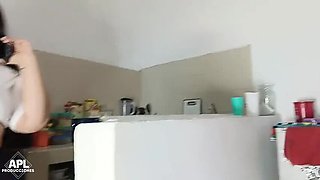 Step Mom Dani Montenegro Fucks Stepson Doggy Style - Big Natural Tits & Deep Throat Homemade POV