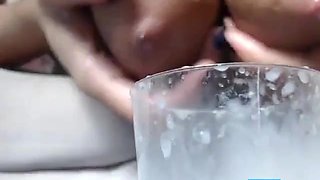 Milky Latina - fetish boob milking and milk drinking on webcam