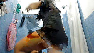 The best video of two stepsisters pissing on each other and both being urinated by the husband ending up taking a lesbian shower together