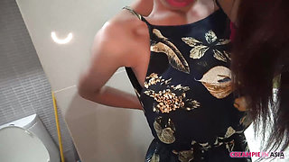 Skinny Asian Pierced Her Tight Pussy By Taking Huge Cock