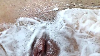 Shaving Hairy Pussy of a Beautiful Blonde! Real POV Close-up!