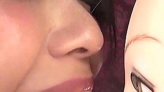 Kiwako Oikawa Licks Your Face with Her Thick Tongue. You’re the Doll. and You Swallow Her Spit in POV.