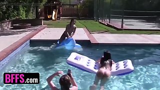 Besties - Keisha Grey and her naughty girlfriends in bathing suit get kinky in hot Summer Day by the pool