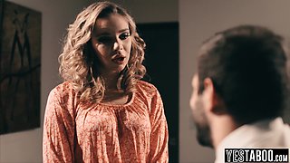 Curvy petite blonde MILF avoids getting fired by fucking her boss