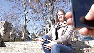 GERMAN SCOUT - 18yr young curvy big tits girl Lucie pickup and fuck