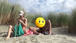 Hot blowjob on the beach