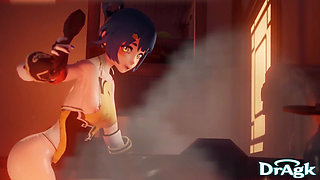 Timeskip Xiangling Gets Fucked in Her Own Kitchen Genshin Impact 3D Animation Hilichurl Alt Version