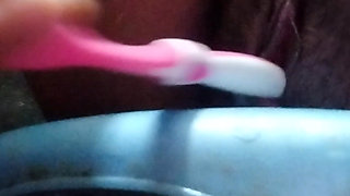 Horny Women Fuck Her Pussy Using Toothbrush Deep Inside While Bathing Caught