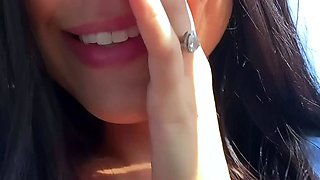 Busty solo babe masturbates in close up pussy toying action