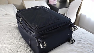 The Girl Got Into My Suitcase and Licked Own Pussy