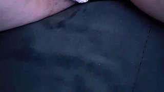 Teen in lace panties caresses tight wet unshaven close-up