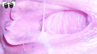 pink tight virgin pussy creampie close up