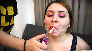 Penelope's Gagged Smoking Challenge