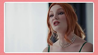 Flamy redhead Lacy Lennon predominates spectacular blondie lilly bell in steamy girl/girl encounter