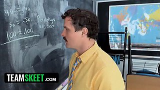 Lexi’s inappropriate behavior leads to a hard hardcore lesson from mr. apples and principal rock