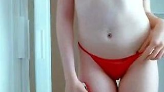 cute cutie redhead flashing ass on live webcam