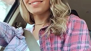 Busty Czech amateur fucks outdoor in public