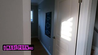 I made porn - Two college girls in sexy lingerie enjoy lucky stud and share his cum - Full video