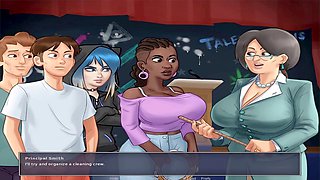 Anime milf teacher MissKitty2K introduces the music showcase in Summertime Saga