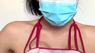 Naughty Nurse Gets Messy - Titjob, Blowjob, Cum in Mask