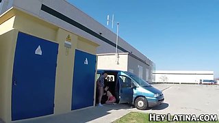 Jizz facehole brazilian carpark
