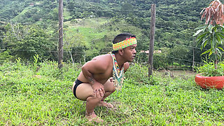 Little Indian Finds a Woman Resting in the Forest, Gets Horny Looking at Her Ass and Ends up Putting His Cock in Her.