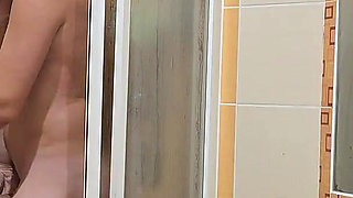 Simple Shower with My BBW Wife Turns Into Hot Sex and Ends with Cum Inside and Mutual Orgasm