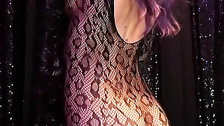 Rebecca Diamante Sexy Catsuit and Red Leather High Heels Ita