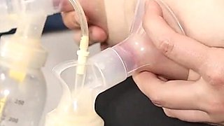 Breast Milk Pumping From the Side