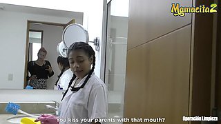 MamacitaZ - Slutty Maid Maria Alazate Has First Time Lesbian Scissoring SEX