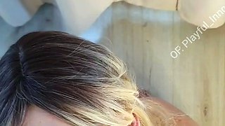 Amateur milf outdoors blowjob and fucking