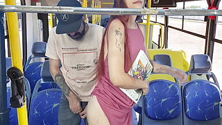 Young student was thighed by stranger inside the bus in public.