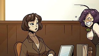 Hefty barista serves up her ass instead of coffee in this cartoon parody