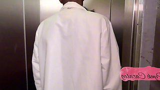 Ebony booty Nurse was fucked on the roof by a BBC doctor