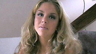 Blonde tight pussy babe solo toy fun in glamour masturbation
