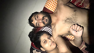 After Marriage, the Husband Got His New Bride Fucked by His Friend in Front of Him.