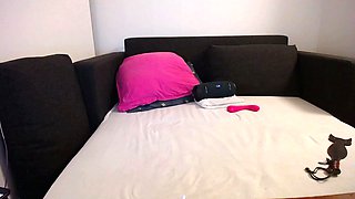 Blonde tight pussy babe solo toy fun in glamour masturbation